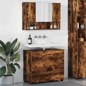 vidaXL Σετ Επίπλων Μπάνιου 2 pcs Καπνιστή δρυς 76,5 x 35 x 64 εκ