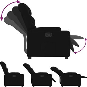 vidaXL Πολυθρόνα με Ανακλινόμενη Πόρτα Μαύρη Υφασμάτινη