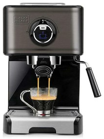 Μηχανή Espresso BXCO1200E 36,8x36x24,8cm 1200W Grey-Multi Black&amp;Decker Stainless Steel