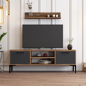 Σύνθεση Τηλεόρασης Καρυδί / Ανθρακί ODRIN 140x30x48