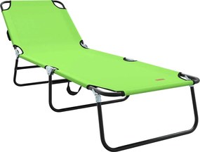 vidaXL Πτυσσόμενη ξαπλώστρα Πράσινο 188 x 57 x 86,5 εκ. Πολυεστέρας