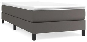 Κρεβάτι Boxspring με Στρώμα Γκρι 80 x 200 εκ. Συνθετικό Δέρμα - Γκρι