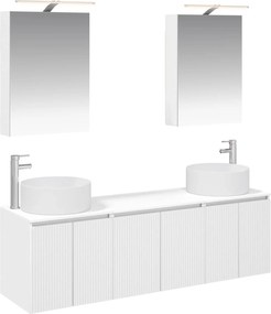 vidaXL Σετ Ντουλαπιών Μπάνιου 5 pcs Λευκό Επεξεργασμένο Ξύλο