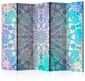 Διαχωριστικό με 5 τμήματα - Girly Mandala (Blue) II [Room Dividers]