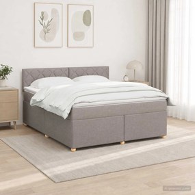 vidaXL Κρεβάτι box spring με στρώμα Taupe 140 x 200 cm Ύφασμα