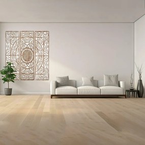 Artekko Mirroki Ξύλινο Τριπλό Διακοσμητικό Πάνελ Τοίχου με Λευκή Πατίνα (160x53x4)cm 3pcs - 667-4009 - 667-4009