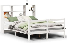vidaXL Κρεβάτι Βιβλιοθήκη Χωρίς Στρώμα 140x200 εκ Μασίφ Ξύλο Πεύκο