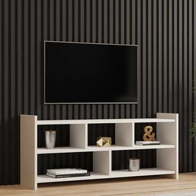 Έπιπλο τηλεόρασης Kapri pakoworld σε λευκή απόχρωση 120x28x55εκ