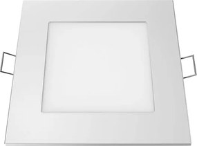 Led slim panel λευκό τετράγωνο χωνευτό 6W 230V θερμό φως 3000k δέσμης 120° 400lm
