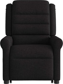 vidaXL Πολυθρόνα Μασάζ Ανακλινόμενη με Ανύψωση Μαύρη Υφασμάτινη
