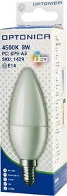 OPTONICA LED λάμπα candle C37 1429, 8W, 4500K, 710lm, E14