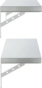vidaXL Ράφια Τοίχου 2Τεμ. Ασημί 75x23,5 εκ. Ανοξείδωτο Ατσάλι