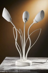 Επιτραπέζιο Φωτιστικό Gloriosa Φ35cm Γκρι με Οπάλ Γυαλί