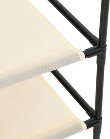 vidaXL Ντουλάπι με 4 Υφασμάτινα Καλάθια Κρεμ 63x30x71 εκ. από Ατσάλι