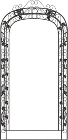 vidaXL Αψίδα Κήπου Μαύρη 116 x 45 x 240 εκ. Ατσάλινη