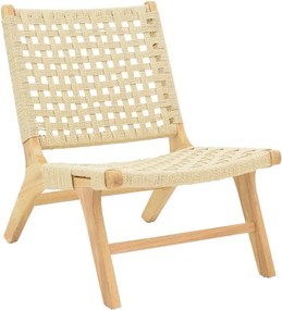 Πολυθρόνα Polisin σχοινί-rubberwood σε φυσική απόχρωση 55x80x77εκ 55x80x77 εκ.