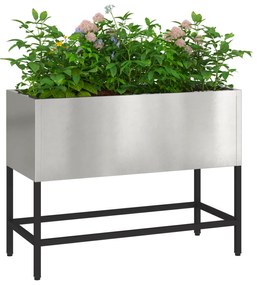 vidaXL Ανυψωμένος Κήπος 60x26x45 εκ Ανοξείδωτο χάλυβα