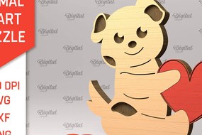 Intra απο ξύλο plywood 3mm-4mm πάχος - Ξύλινο παζλ με λέιζερ για σκύλους Δίασταση 30x20 cm INTRAFABR-97715077