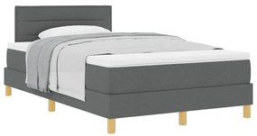 vidaXL Κρεβάτι box spring με στρώμα Σκούρο Γκρι 120 x 200 cm ύφασμα