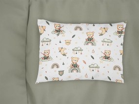 DIMCOL Μαξιλαροθήκη Εμπριμέ bebe Cloudy Bear 581 35X45 White-Olive 100% Cotton