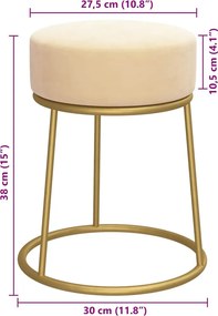 vidaXL Στρογγυλό Σκαμπό Hocker Χρώμα Βερικοκί Βελούδινο