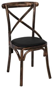 Καρέκλα MARLIN Μεταλική Black Gold/Μαύρο PU 52x46x91cm (Σετ 4 ΤΕΜ)