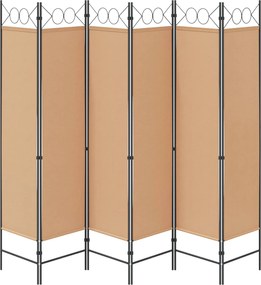 vidaXL Διαχωριστικό Δωματίου 6-Πάνελ Μπεζ 240 x 180 cm Ύφασμα