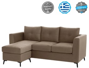 ΡONZA corner sofa, beige, high leg, 2pcs, reversible