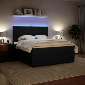 vidaXL Κρεβάτι Boxspring με Στρώμα Μαύρο 180x200 εκ. Βελούδινο