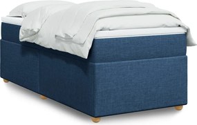 vidaXL Κρεβάτι Boxspring με Στρώμα Μπλε 80x200 εκ. Υφασμάτινο