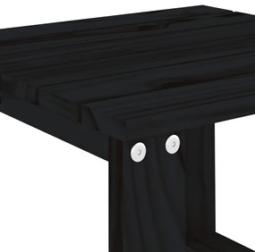 Βοηθητικό Τραπέζι Κήπου Μαύρο 40x38x28,5 εκ. Μασίφ Ξύλο Πεύκου - Μαύρο