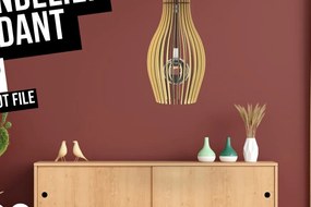 Σετ των 3 Intra απο ξύλο plywood 3mm-4mm πάχος Κρεμαστό φωτιστικό πολυελαίου, κοπής με λέιζερ Δίασταση 3x3 cm INTRAFABR-85057594