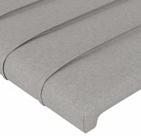 Κεφαλάρι Κρεβατιού LED Ανοιχτό Γκρι 203x16x118/128 εκ. - Γκρι
