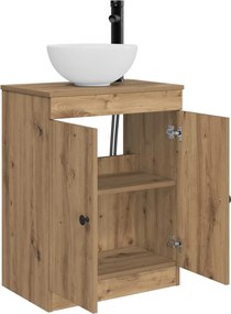 vidaXL Καθρέφτης μπάνιου με νιπτήρα Artisan Δρυς 54 x 35 x 83 εκ