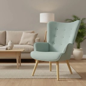 Πολυθρόνα Fluffy βεραμάν ύφασμα-φυσικό 75x69x96εκ 75x69x96 εκ.