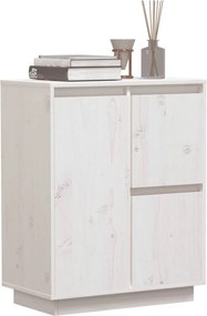 vidaXL Ντουλάπι Λευκό 60 x 34 x 75 εκ. από Μασίφ Ξύλο Πεύκου