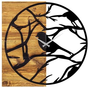 Ρολόι Τοίχου 539TNL1135 58x3x58cm Walnut-Black Wallity Metal,Wood