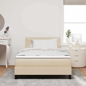 vidaXL Κρεβάτι με ελατήρια με στρώμα Κρεμ 120 x 200 cm ύφασμα