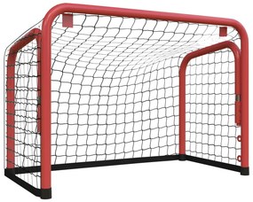 vidaXL Τέρμα Χόκεϊ με Δίχτυ Κόκκινο/Λευκό 68x32x47 εκ. Ατσάλι/Πολυεστ.