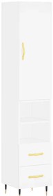 vidaXL Ντουλάπι Λευκό 34,5 x 34 x 180 εκ. από Επεξεργασμένο Ξύλο