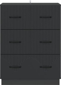 vidaXL Ντουλάπι με Συρτάρια Μαύρο 66 x 34,5 x 87 εκ.