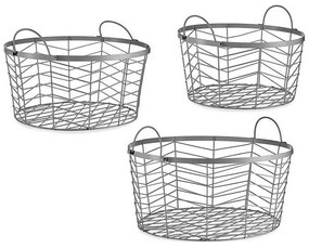 Σετ καλαθιών Gift Decor Ασημί Μέταλλο 3 Τεμάχια (3 Μονάδες)