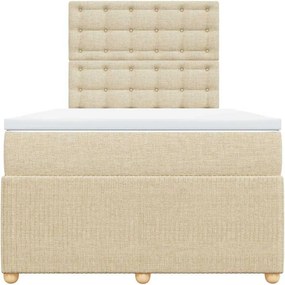 vidaXL Κρεβάτι Boxspring με Στρώμα Κρεμ 120x200 εκ. Υφασμάτινο