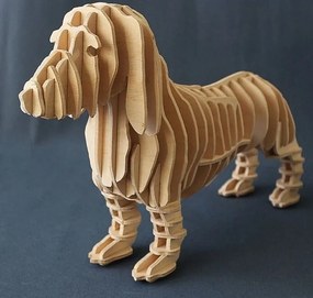 Σετ των 2 Intra απο ξύλο plywood 3mm-4mm πάχος – ξύλο 3D Dachshund Dog Puzzle 10x10 cm INTRAVECTRY-MY556368