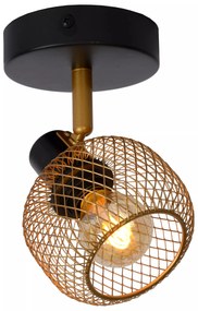 Φωτιστικό Οροφής Lucide 77978-01-02 MAREN Χρυσό Χρώμα (Gold Coloured)|Μαύρο Ματ (Black Mat)