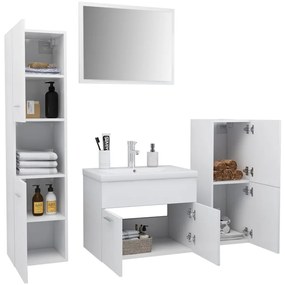 vidaXL Σετ Επίπλων Μπάνιου Λευκό από Επεξεργασμένο Ξύλο
