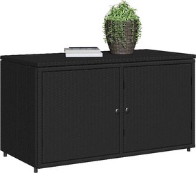 vidaXL Ντουλάπι Αποθήκευσης Κήπου Μαύρο 110x55,5x60,5 εκ. Συνθ. Ρατάν