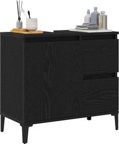 vidaXL Ντουλάπι Μπάνιου Μαύρη Οξυά 65 x 33 x 60 εκ Επεξεργασμένο ξύλο