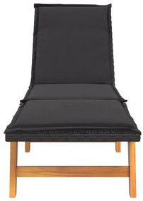 vidaXL Ξαπλώστρες 2 τεμ. Συνθ. Ρατάν &amp; Μασίφ Ξύλο Ακακίας με Μαξιλάρια