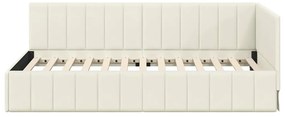 vidaXL Κρεβάτι Γωνίας με κεφαλάρι Κρεμ 90 x 190 cm Βελούδο